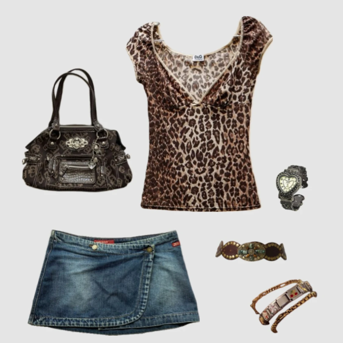 Leopard Topp med V ringning - 1