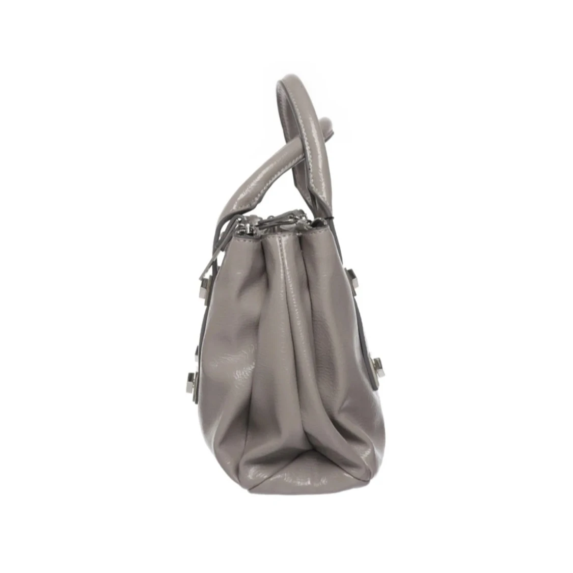 Grå handväska med silverdetaljer - 3