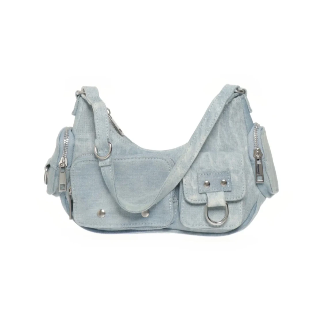 Ljusblå axelväska i jeans