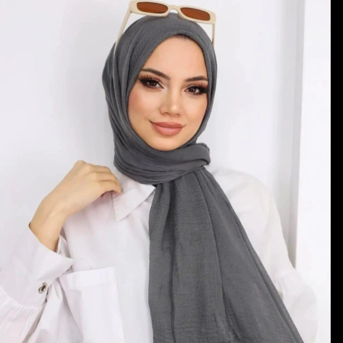 Brun och grå hijab - 2