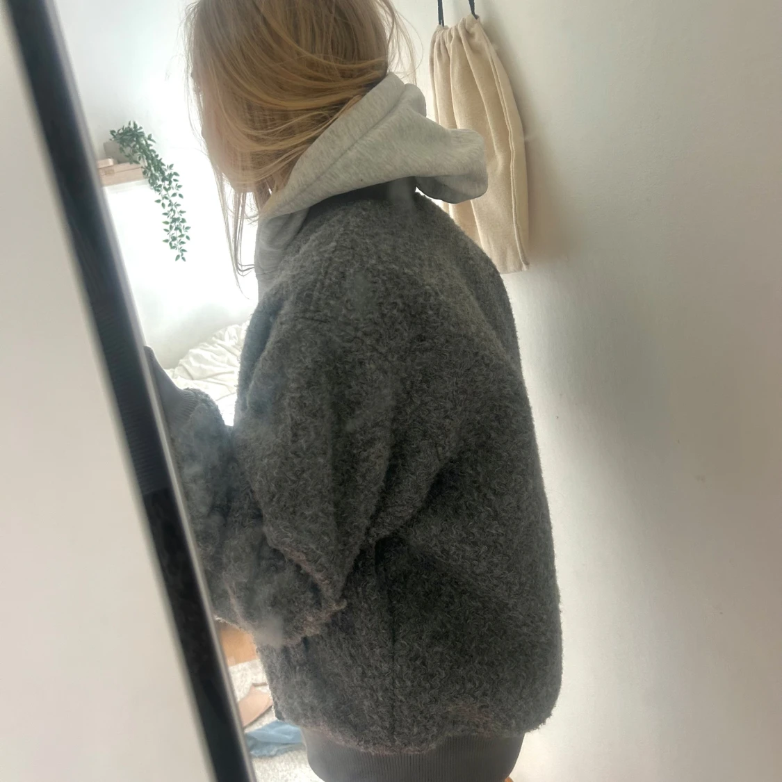 Grå ull bomberjacka - 2