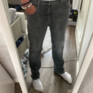 Grå jeans ifrån replay - Säljer ett par grå jeans ifrån replay med rak passform. Jeansen har normal midja och är tillverkade i mjukt denimtyg