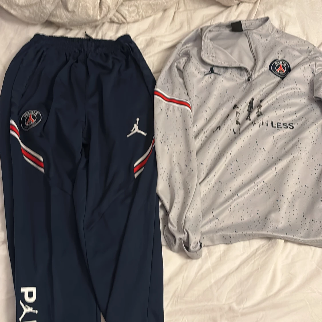 PSG x Jordan grå half zip träningströja