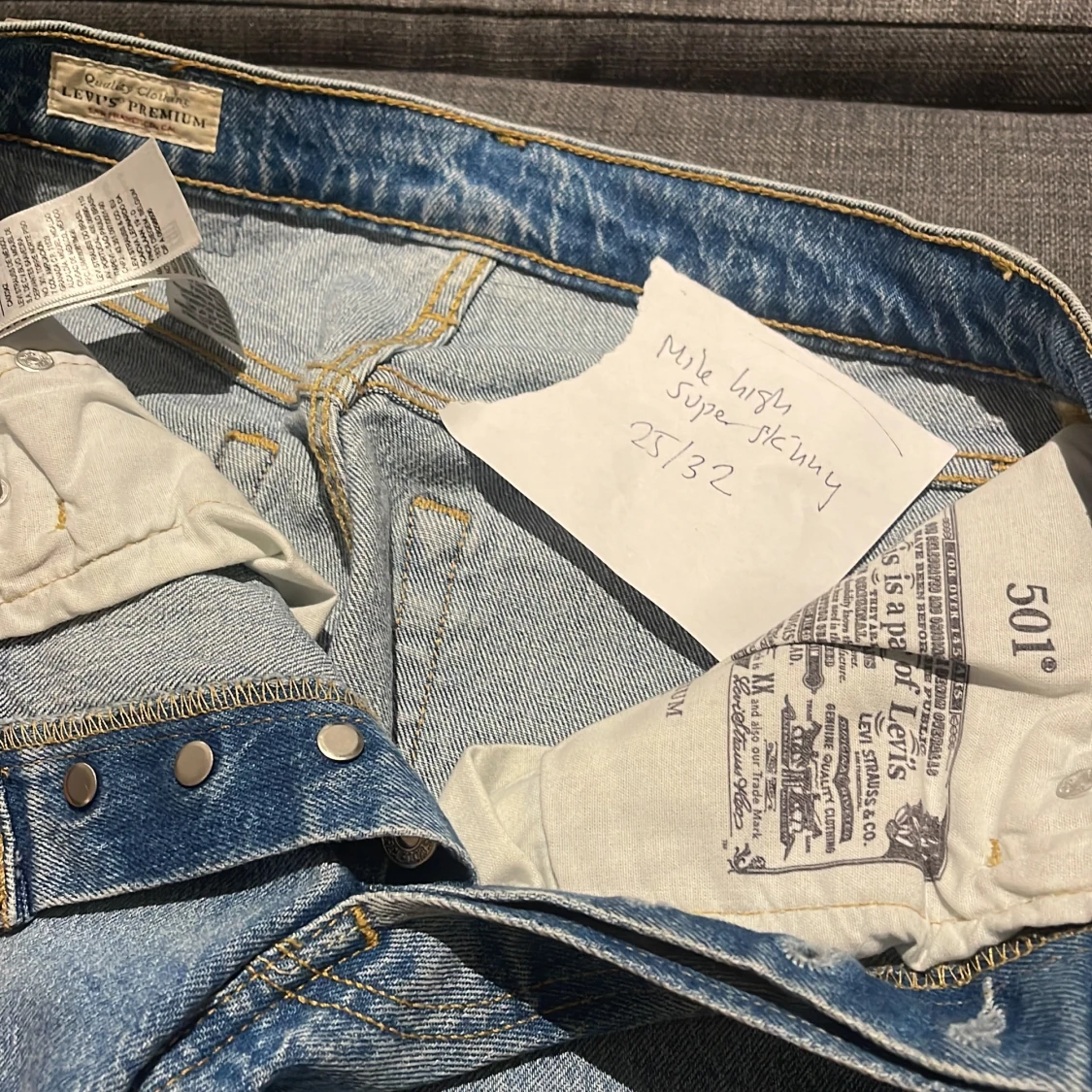 Levi's 501 ljusblå jeans 25/32 - 3