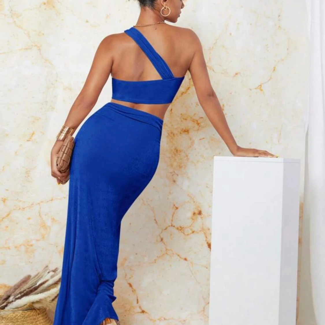 Kornblå set med slits