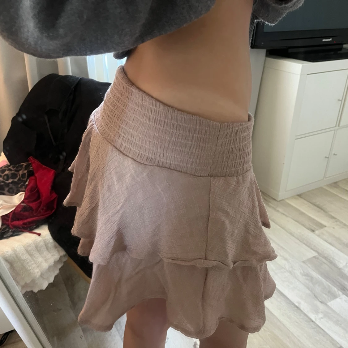 Beige volangkjol från SHEIN XS - 1