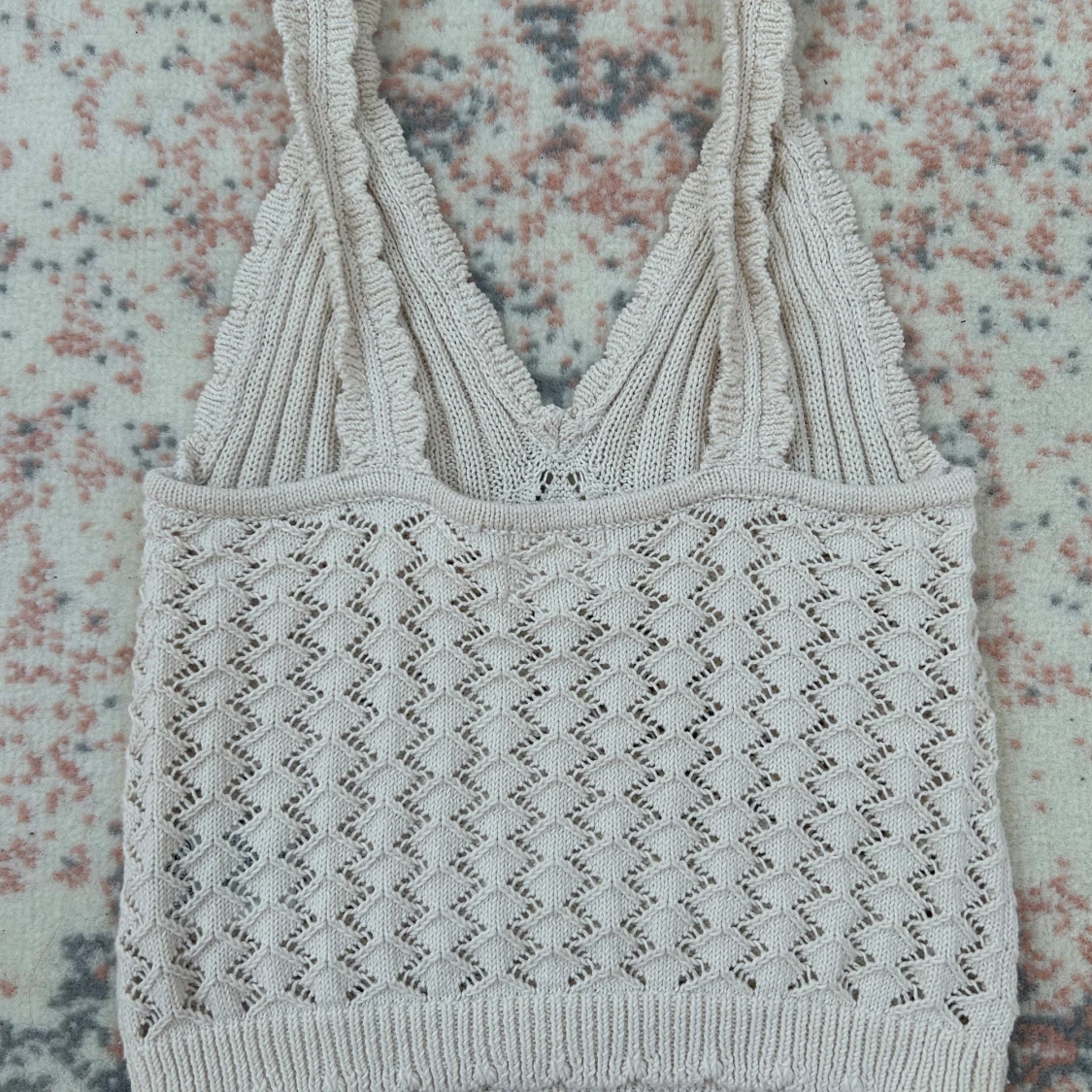 beige stickad topp - 1