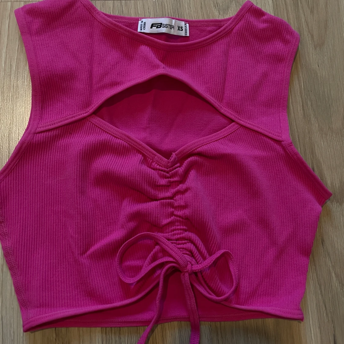 Rosa croppad linnetopp FB Sister XS - 2