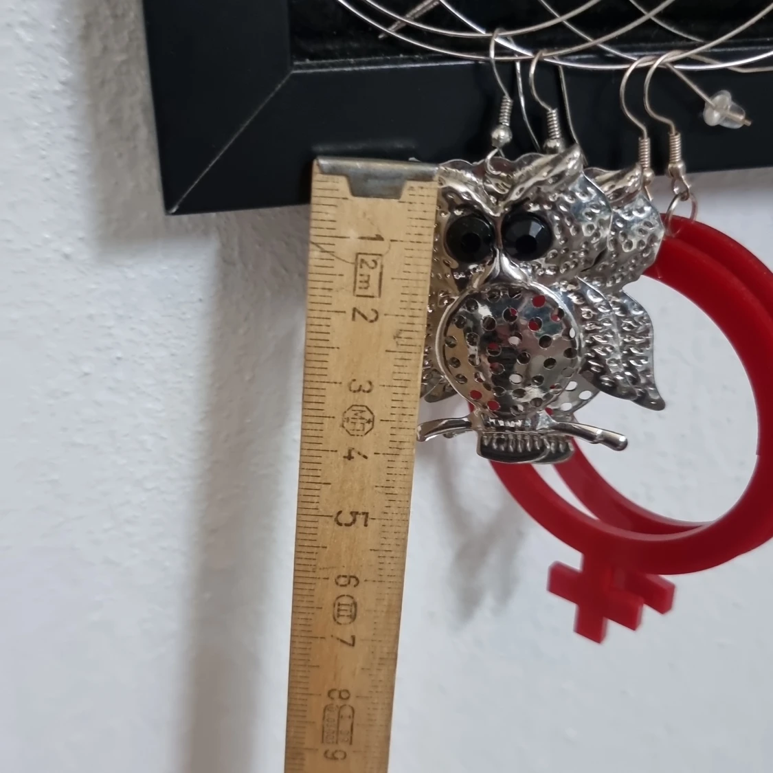 Silvriga uggleörhängen med svarta ögon - 2