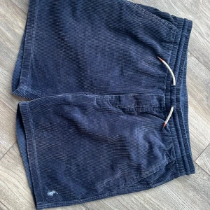 Blå manchester shorts Polo Ralph Lauren - Mörkblå manchester shorts från Polo Ralph Lauren med elastisk midja och snörning. Klassisk design med sidofickor och broderad logga framtill. Perfekta för en chill sommarstil och riktigt sköna tack vare det mjuka materialet.