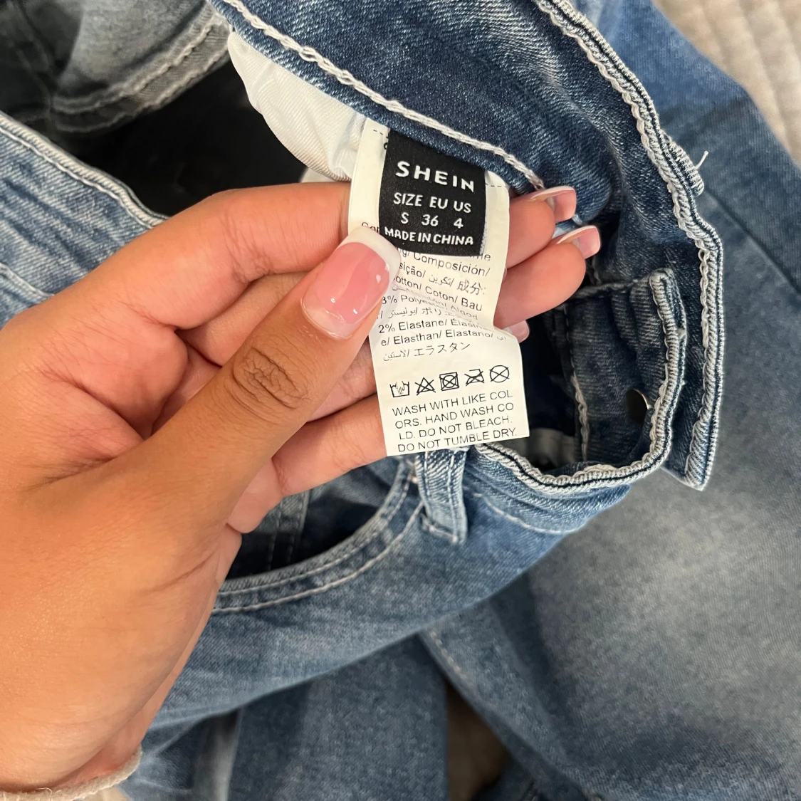 Blå bootcut jeans  - 2