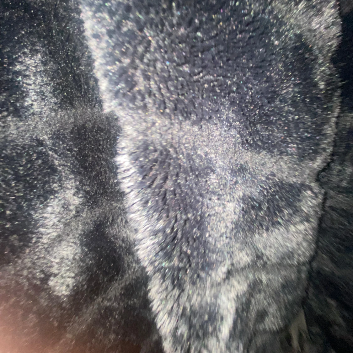 Svart pälsjacka med huva - 2