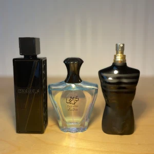 Parfym sampel!!! - Säljer parfym sampels 10 30 ml. Ysl my self, Jean Paul Gaultier Le Male Le Parfume, Afnan Turarthi Electric EDP, Versace Dylan Blue och sist men inte minst Club de nuit Urban Man ELEXIR!!!