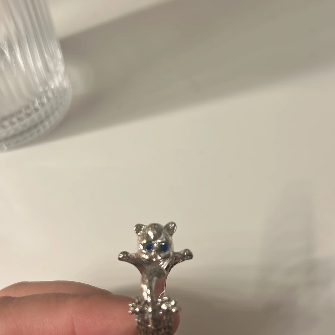 Söt silverring med kattmotiv - 1