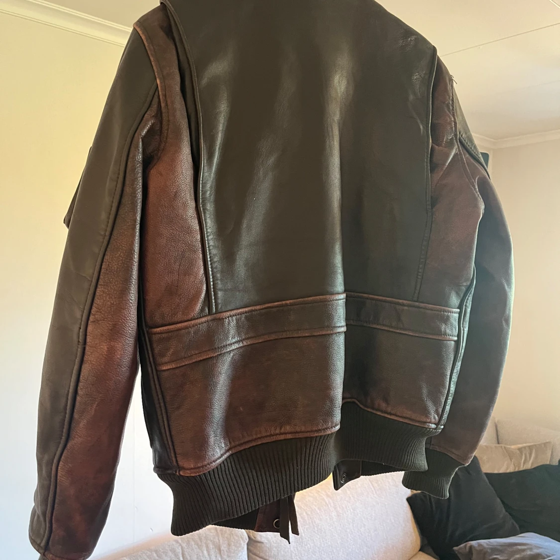90-tals vintage A2 Pilot jacka i skinn. - 1
