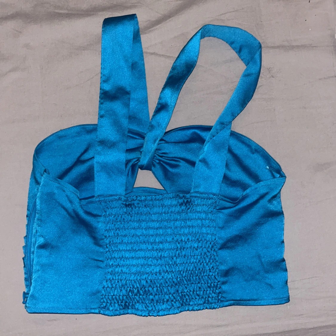 Blå satin korsett från Gina Tricot - 1