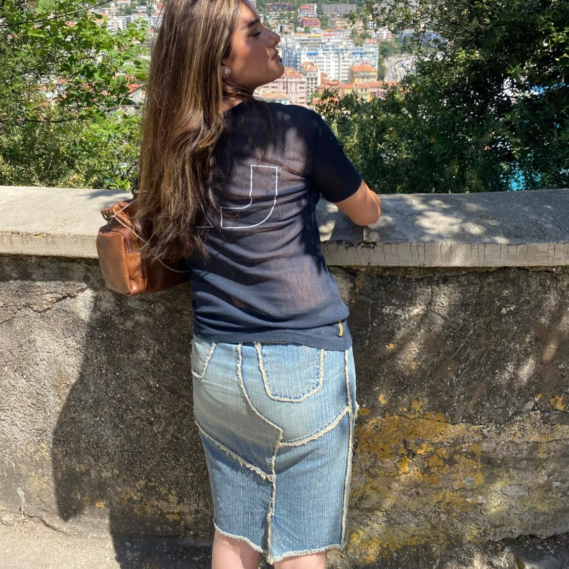 Jeanskjol med råa kanter - 1