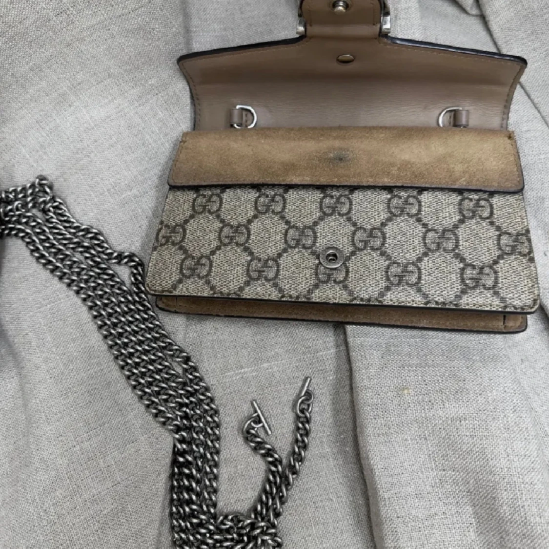  axelväska med kedja och GG-mönster - 2