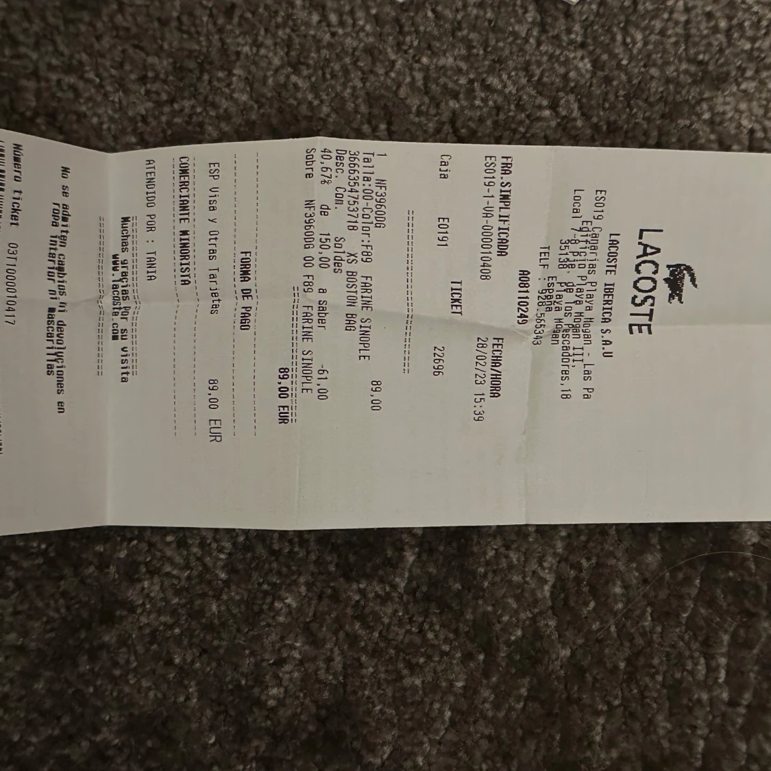 Vit handväska från Lacoste - 3