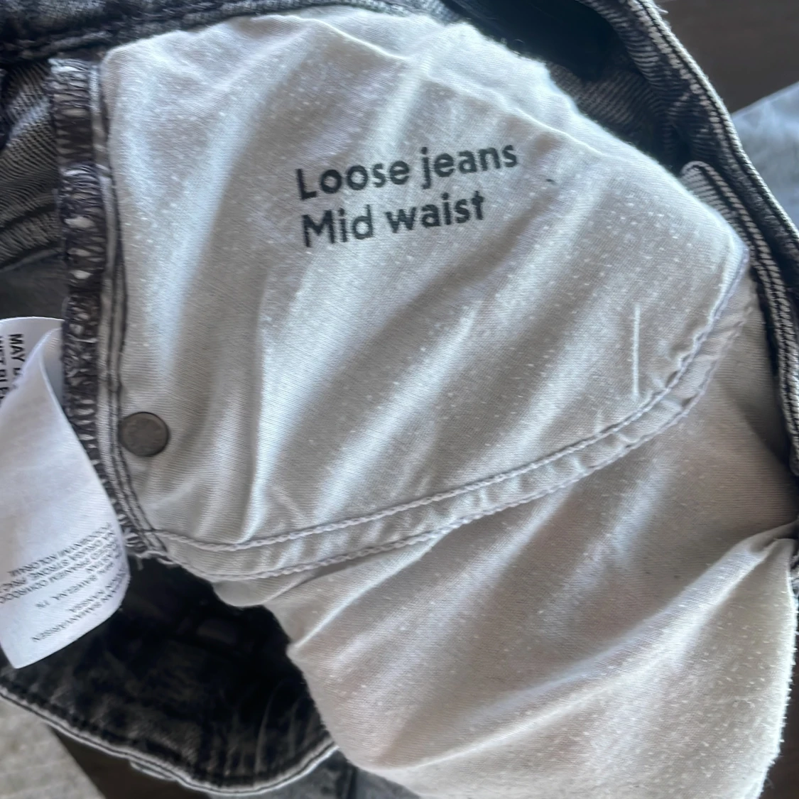 Grå loose fit jeans midwaist - 2