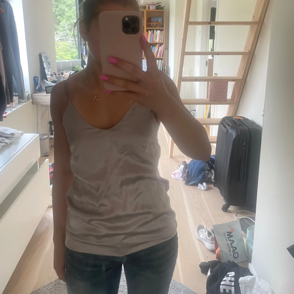 Silvrig linnetopp från H&M - 3