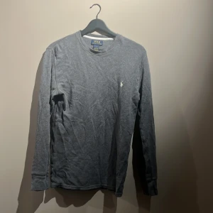 Grå långärmad tröja Polo Ralph Lauren - Snygg grå långärmad tröja från Polo Ralph Lauren i 100% bomull. Klassisk passform med rund hals och broderad logga på bröstet. Perfekt till jeans eller chinos för en clean och stilren look.