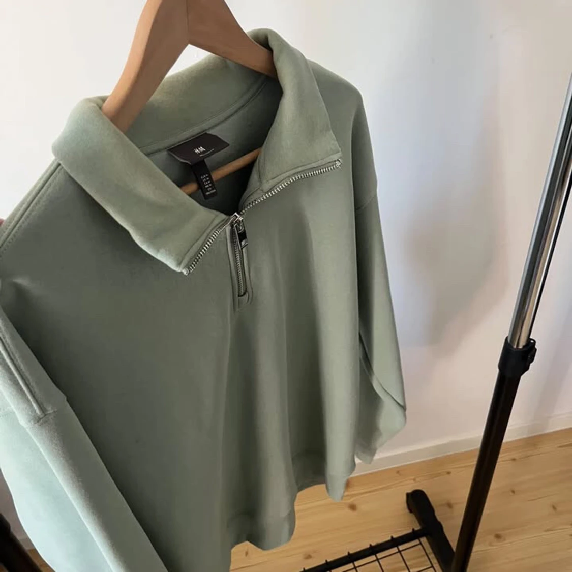 Halv Zip Tröja ljusgrön - 3