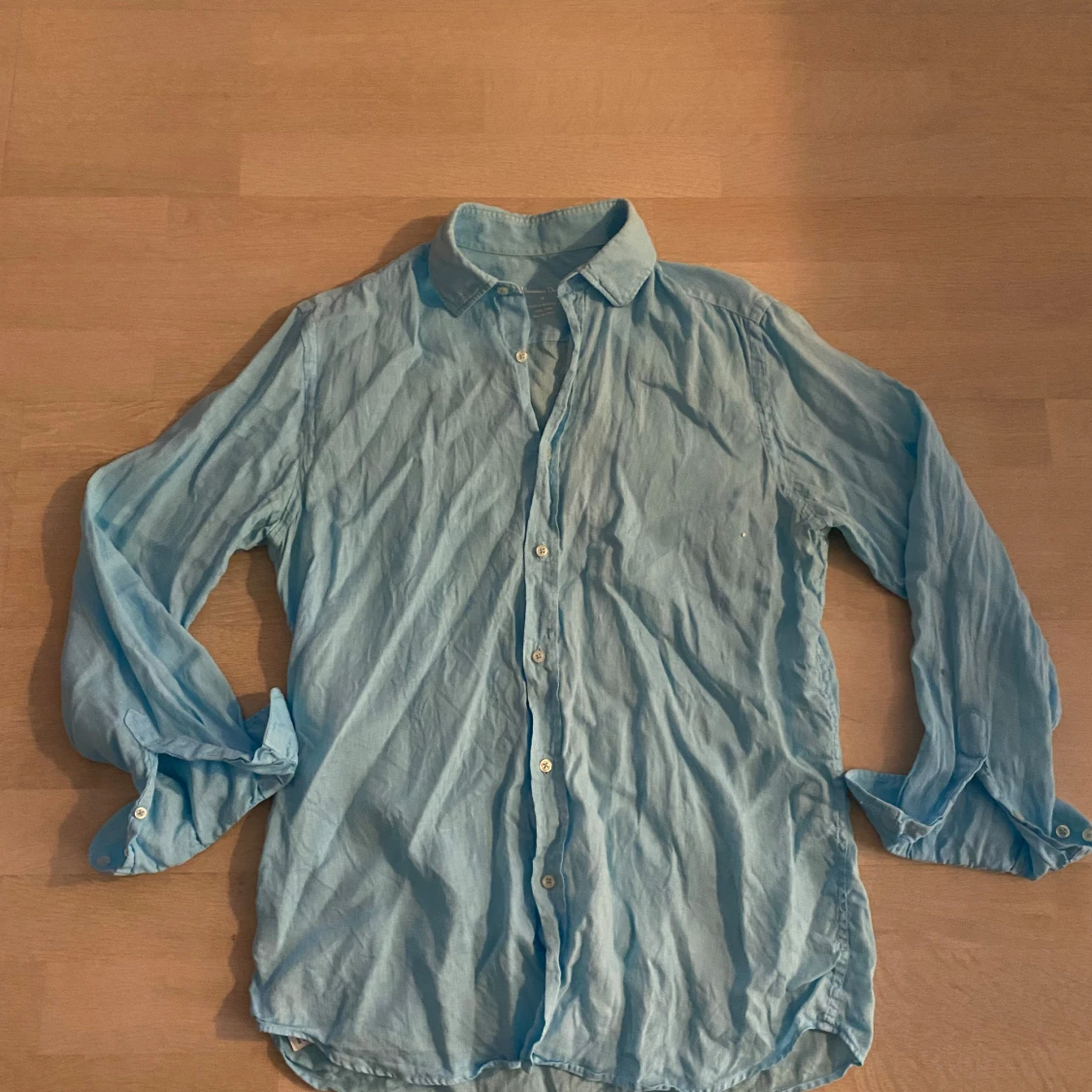 Ljusblå linneskjorta Massimo Dutti M - 1