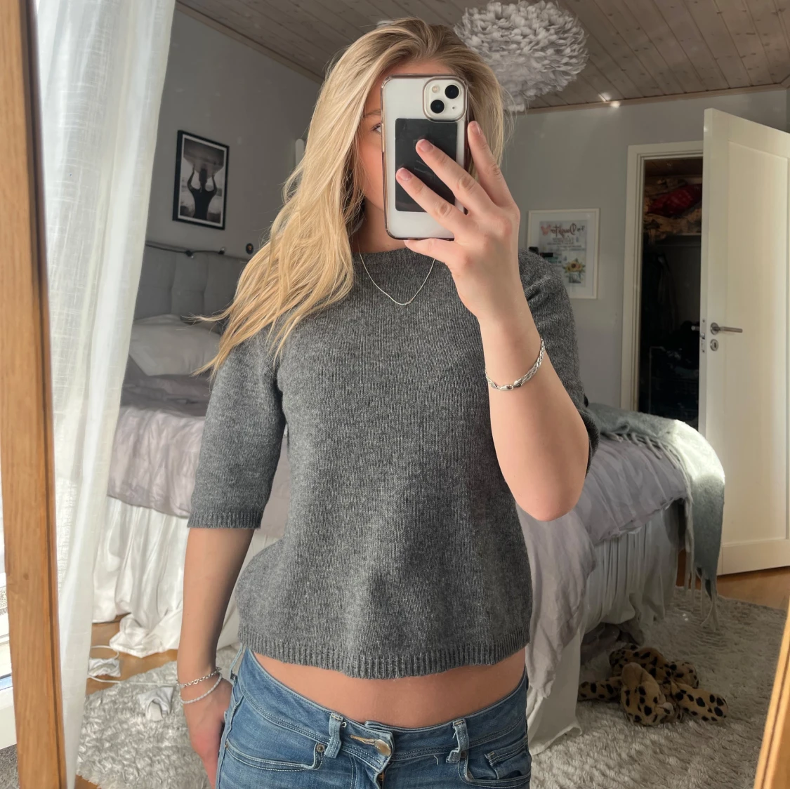 Grå stickad tröja från Zara