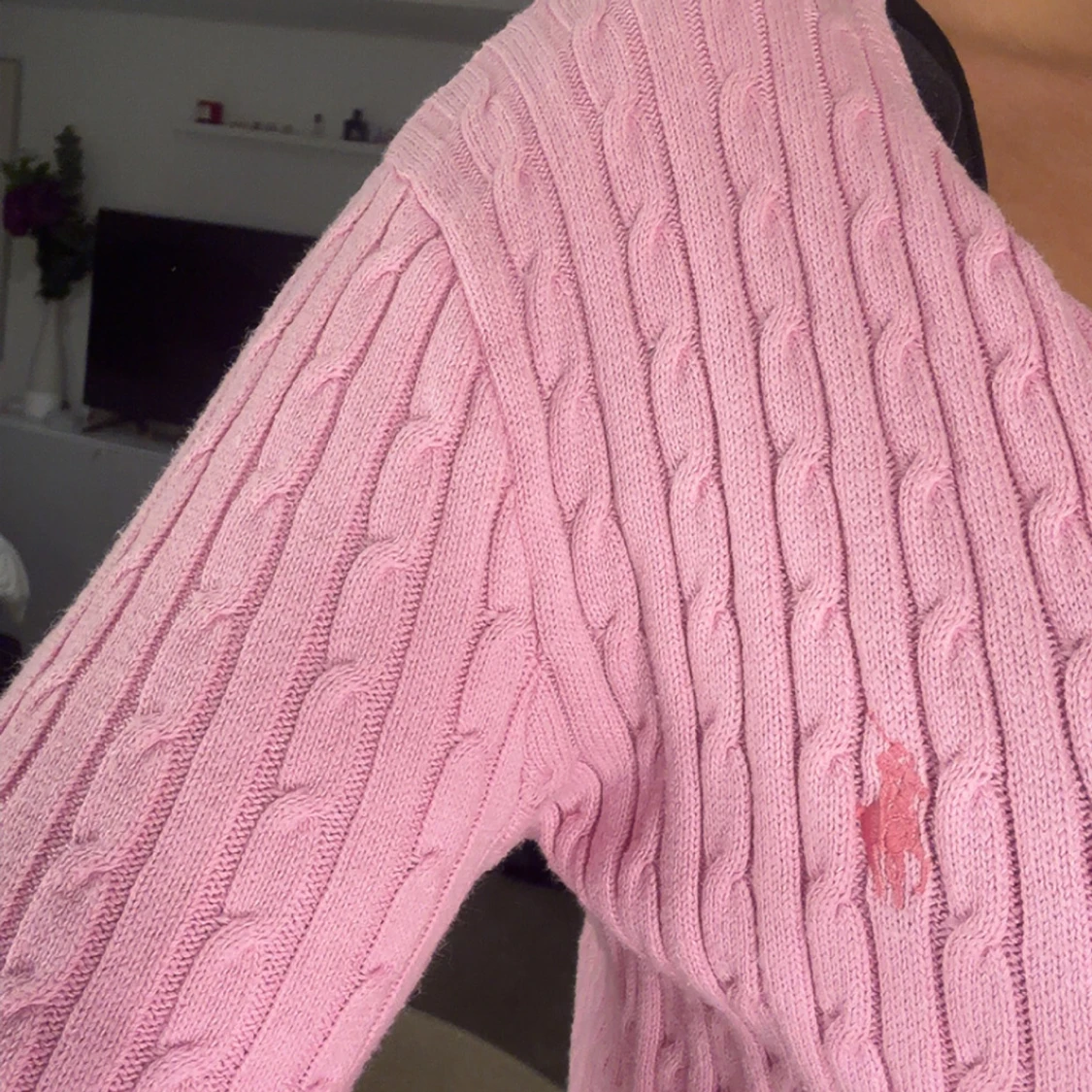 Rosa stickad kofta från Ralph Lauren - 1