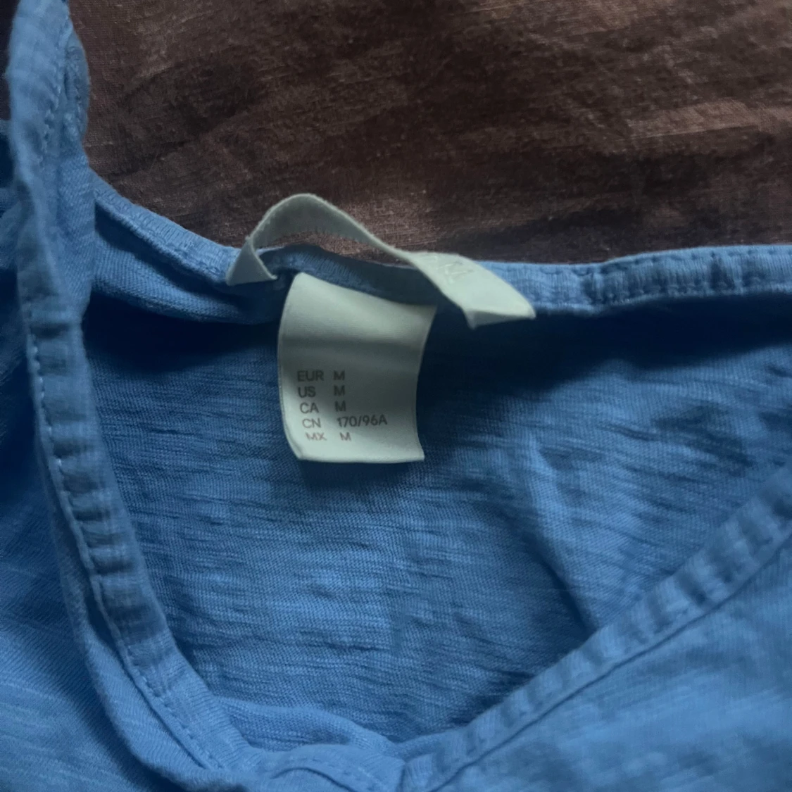 Blå linnetopp med knytband - 1