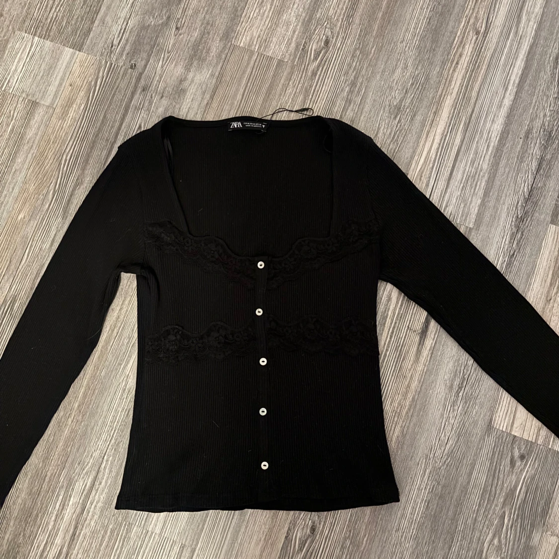 Svart ribbad kofta från Zara
