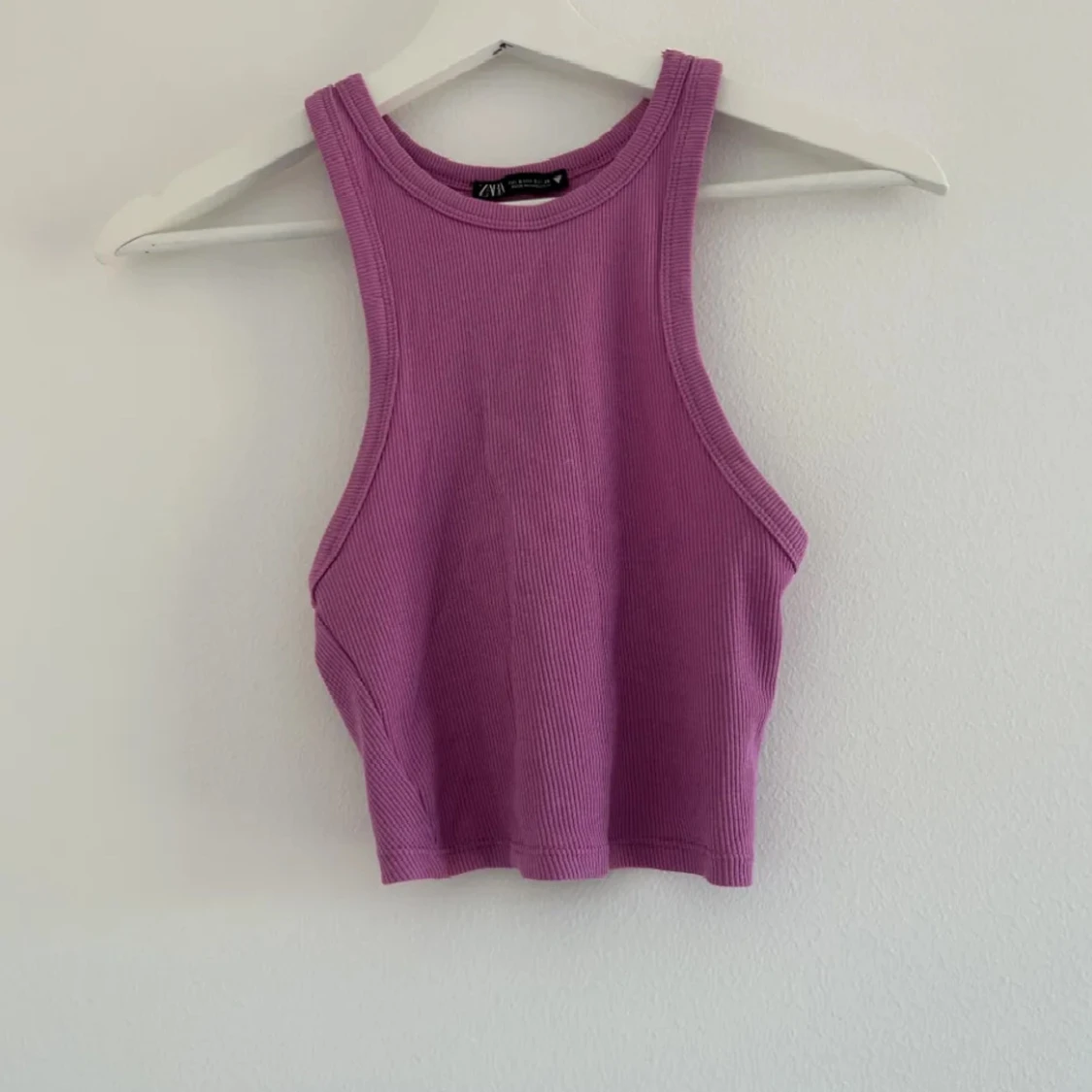 Vit croppad långärmad topp - 2