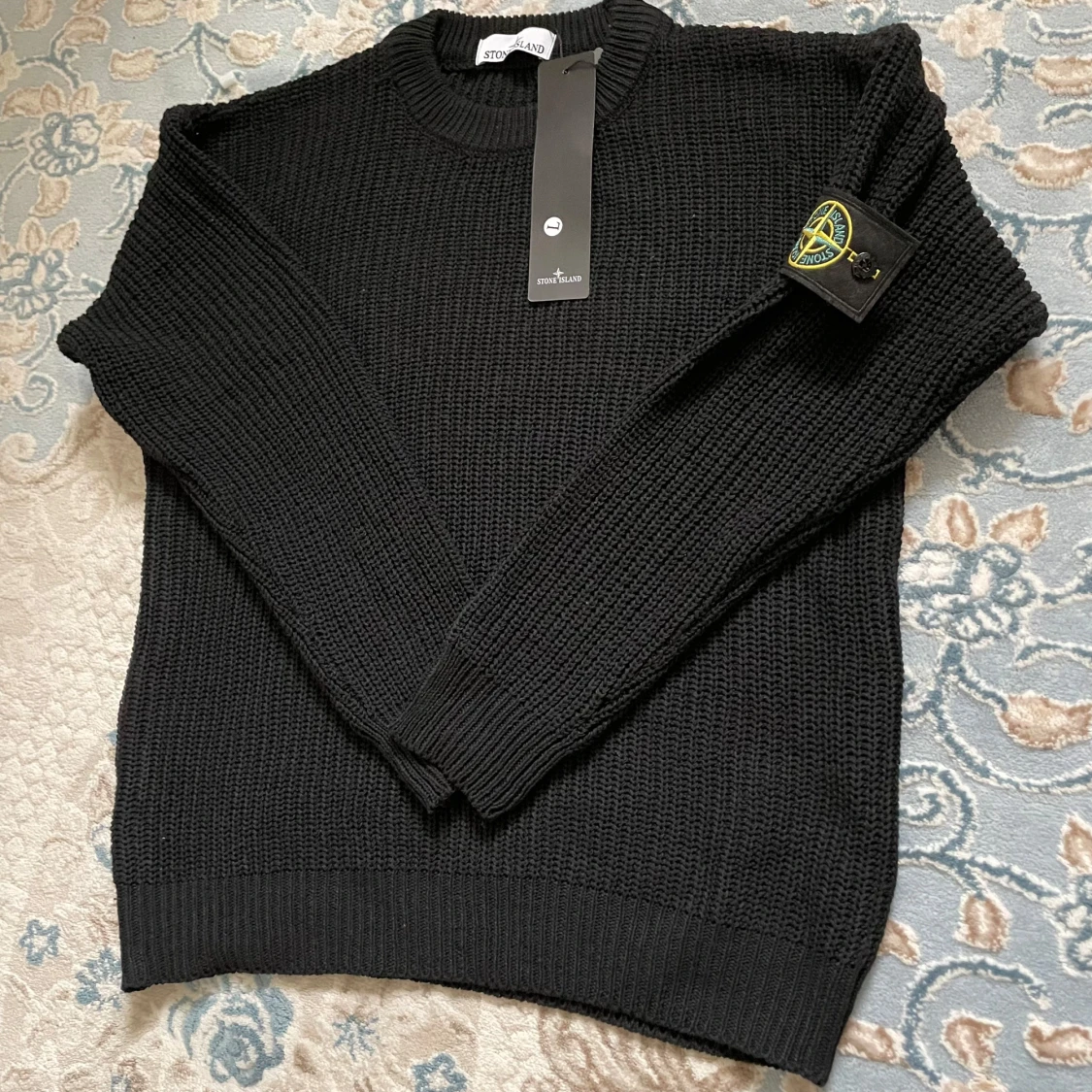 Stone Island svart stickad tröja - 1