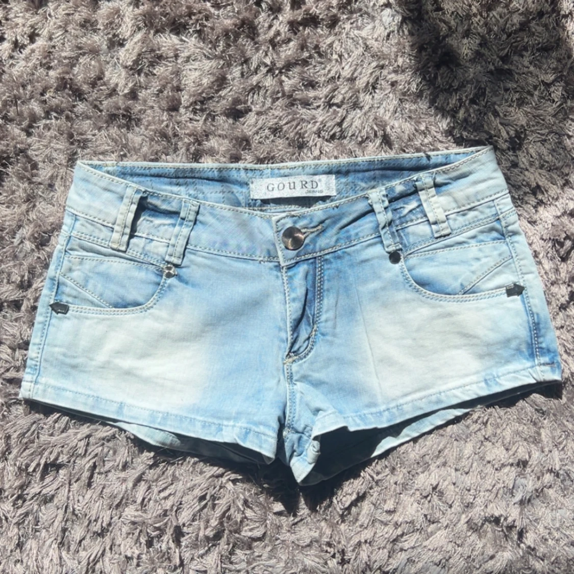 Lågmidjade jeansshorts  - 2