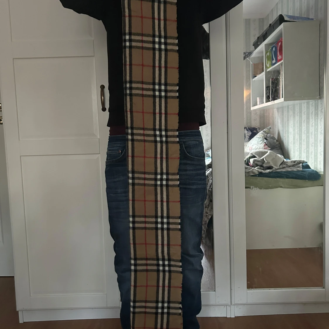 Beige rutig halsduk från Burberry - 2