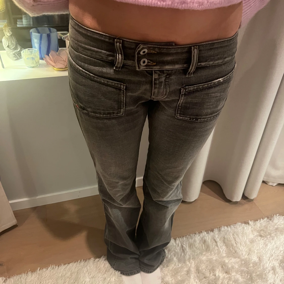 Grå bootcut diesel jeans 
