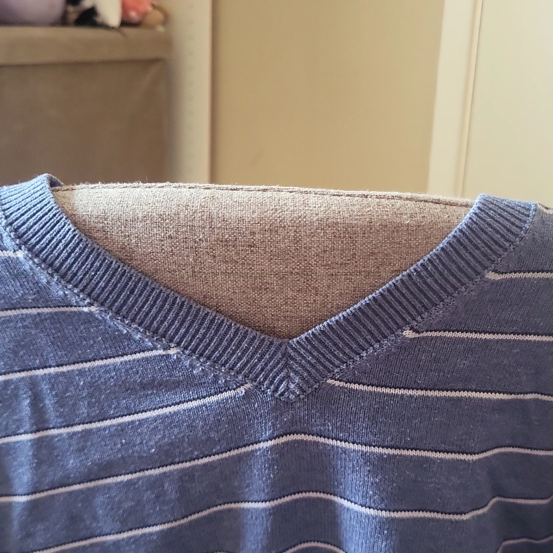 Blå randig stickad tröja - 2