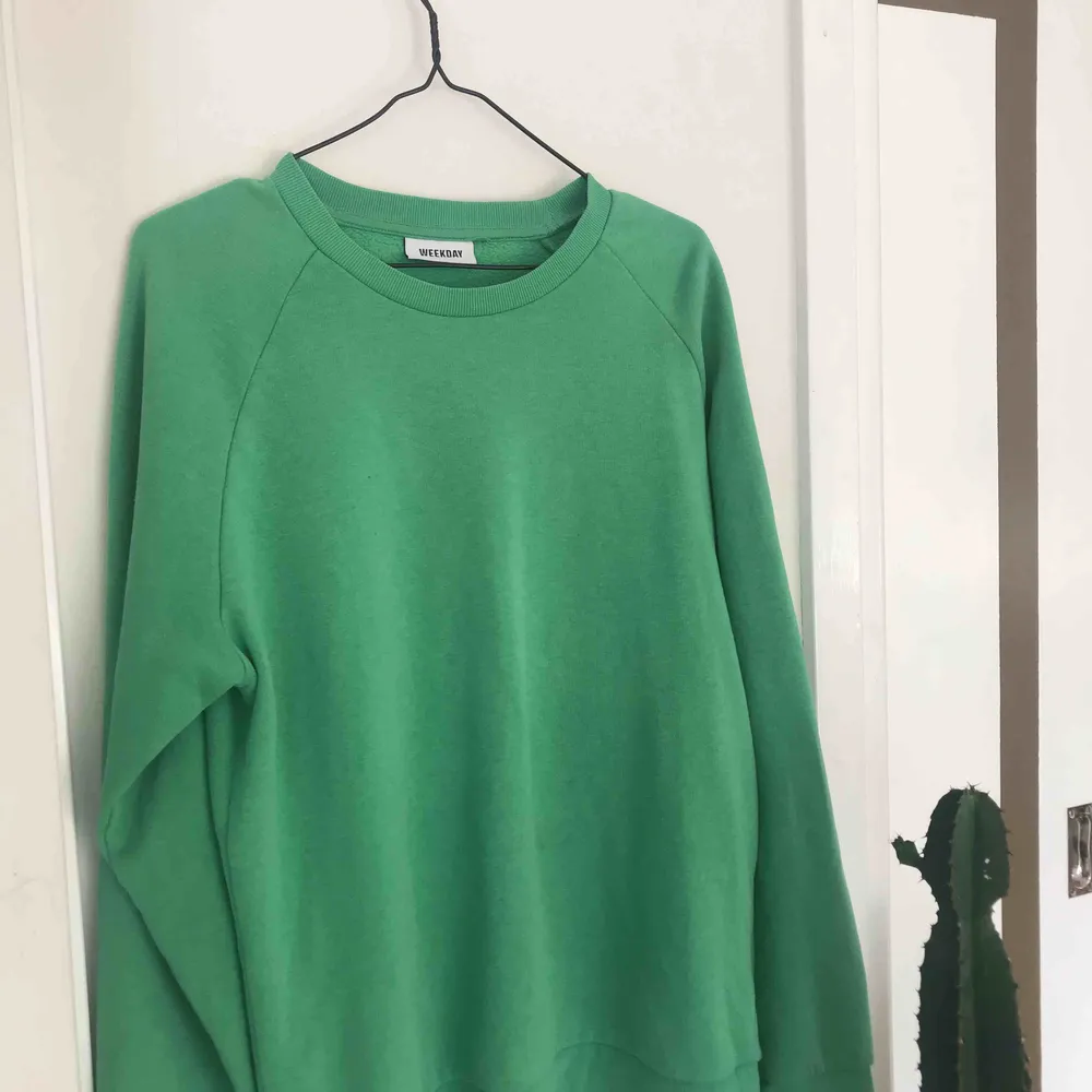 En as cool grön sweatshirt ifrån Weekday, använd fåtal gånger!☁️💖☁️. Hoodies.