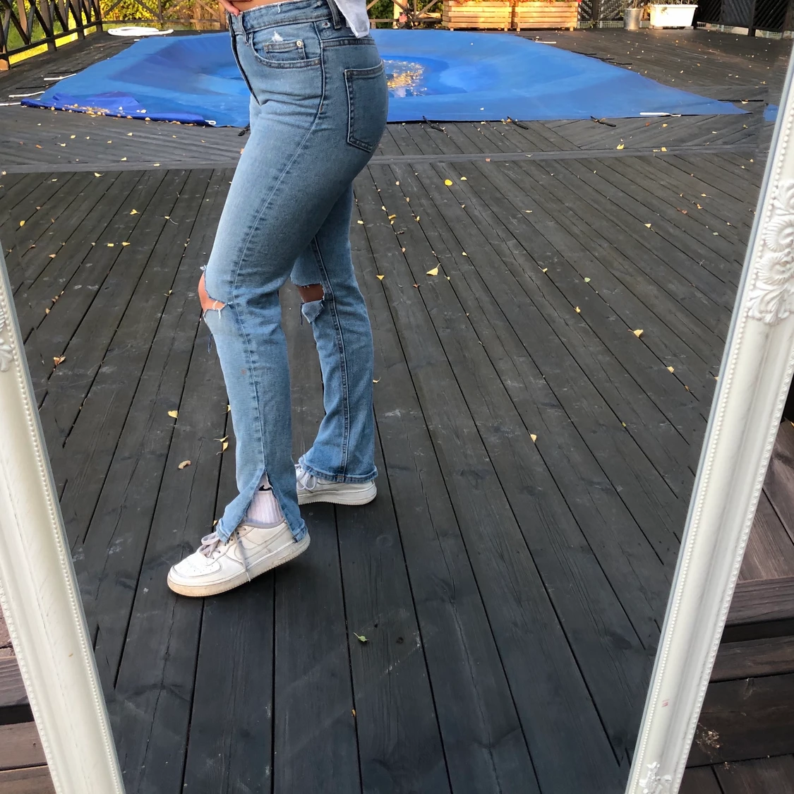 Raka jenas med slitningar - 90