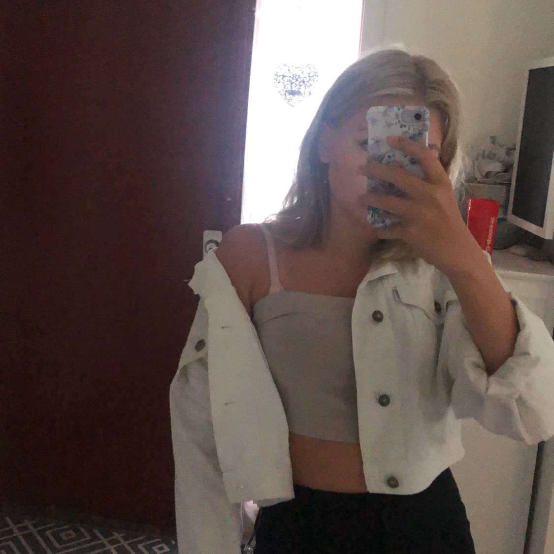 Vit vintage jacka denim  - 90