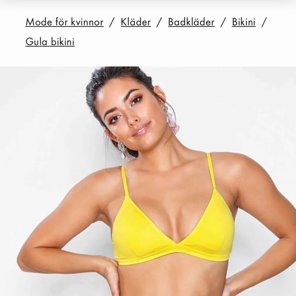 Gul bikini topp ifrån only köpte på Nelly.com. Aldrig använd! Normal i storleken . Övrigt.