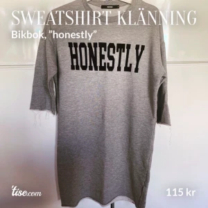 Sweatshirtklänning  - En grå sweatshirt klänning i Jersey tyg, sparsamt använd i fint skick. Den har tre-kvarts ärmar och frakten ingår ! 🦋
