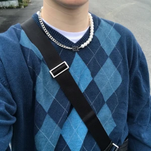 Blå argyale sweater - Skitsnygg stickad argyale sweater! Står 3xl men sitter som en L! 🧍‍♀️