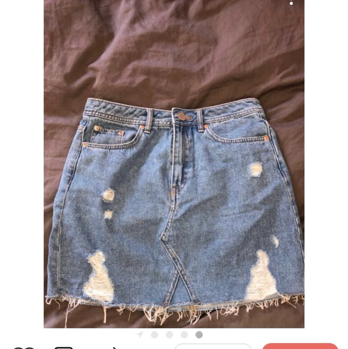 Jeanskjol med slitningar  - 91