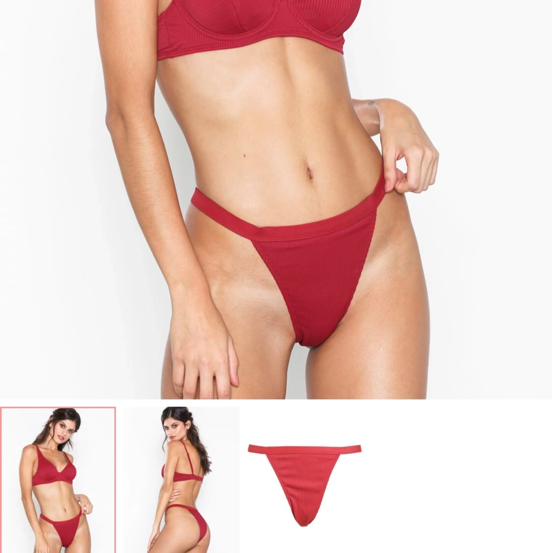 Röd bikiniunderdel 