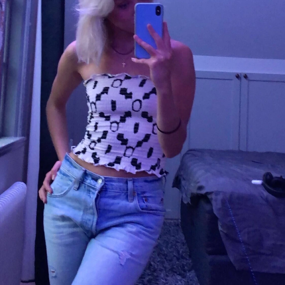 Vit topp utan band  - 90