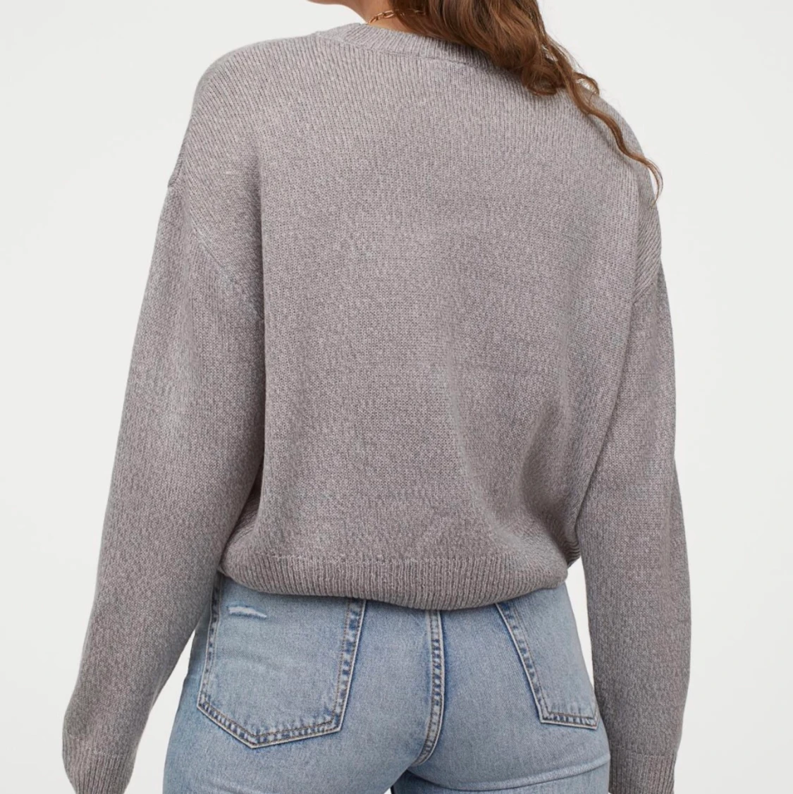 Grå stickad tröja - 90