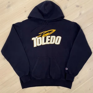 Vintage Champion hoodie - Snygg vintage hoodie från Champion i bra skick. Färg mörkblå (navy), storleken är L men sitter som en M-L. Spårbar frakt värd 66kr ingår!!! 