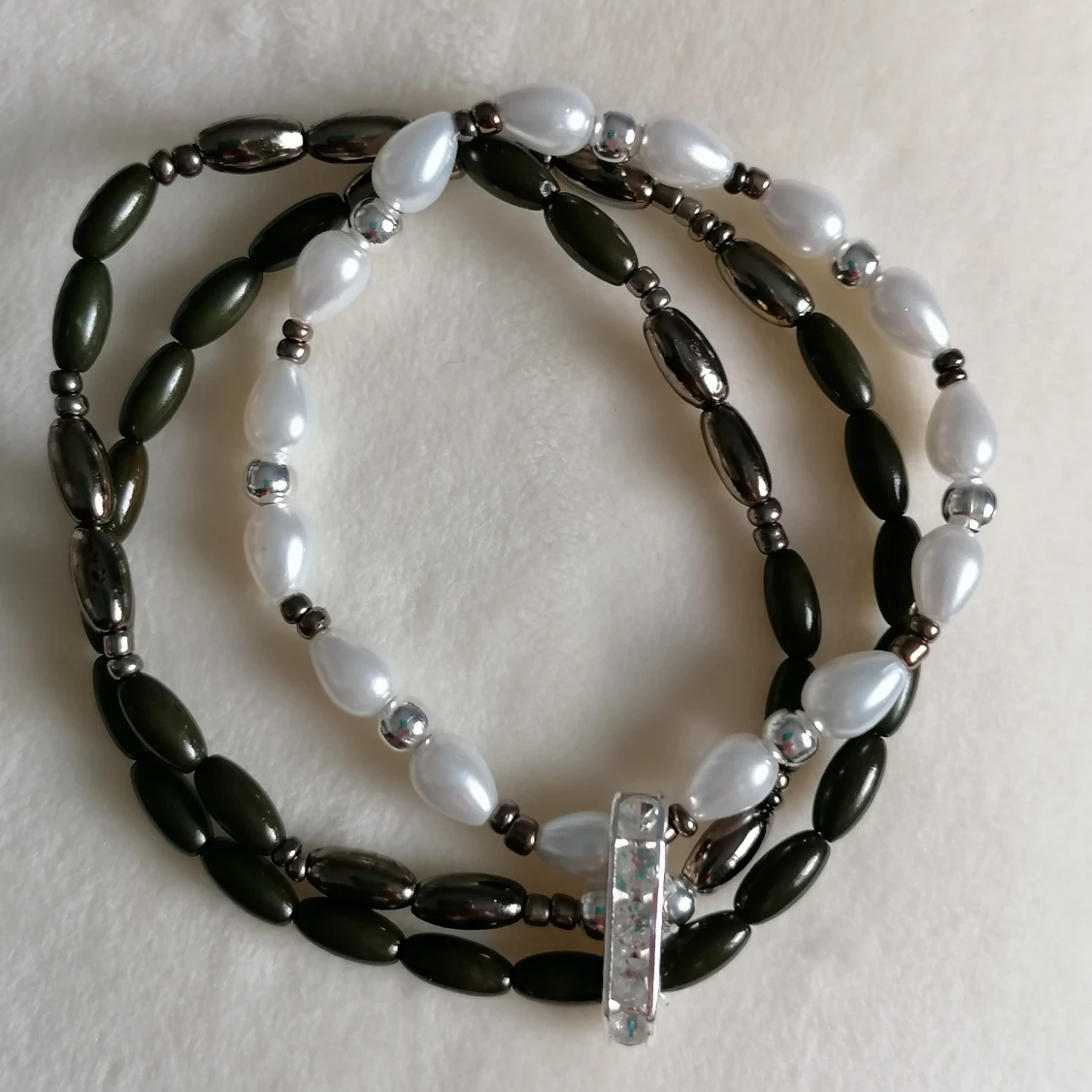 Armband 3in 1 pärlor & strass - 91